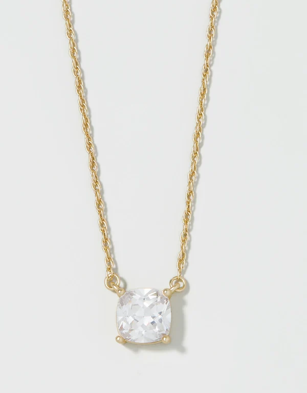 SLV Shine Necklace 18" Brilliant/ Cushion Gold