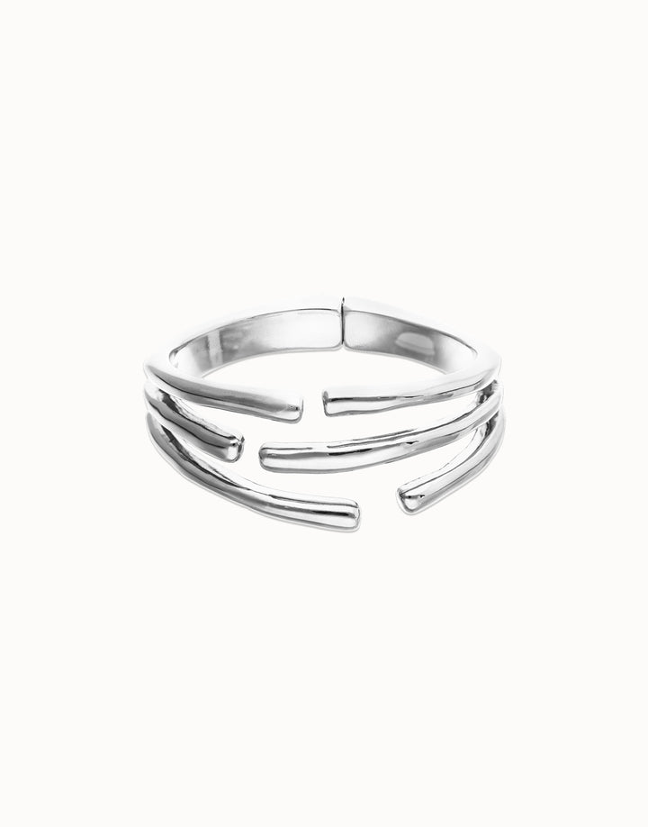 Roots Large Bangle Bracelet Silver
