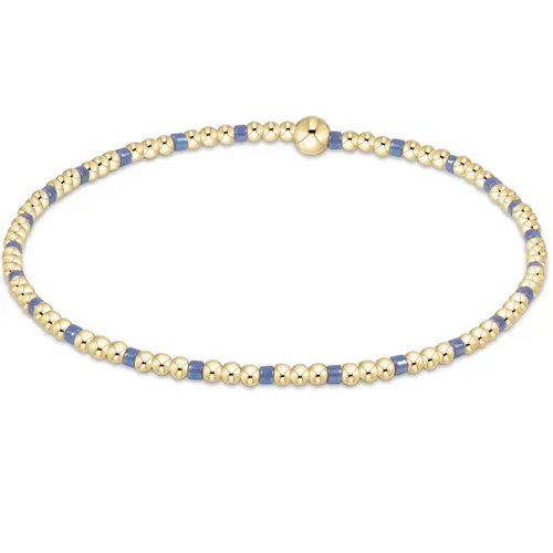 Hope Sincerity Pattern 2mm Bead Bracelet Bright Blue