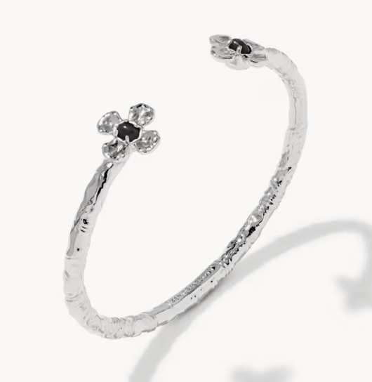 Leanne Cuff Bracelet Silver Black Granite