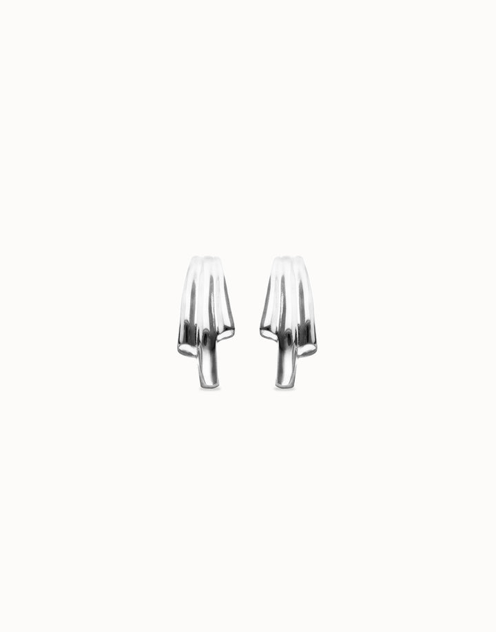 Raices Roots Stud Earrings with Organic Shape Silver