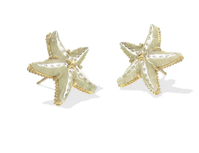 Parker Starfish Stud Earrings Natural MOP Gold