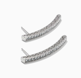 Meridian Silver Geo Bar Post Earrings