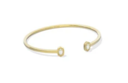 Mini Elton Cuff Bracelet White Opal Gold