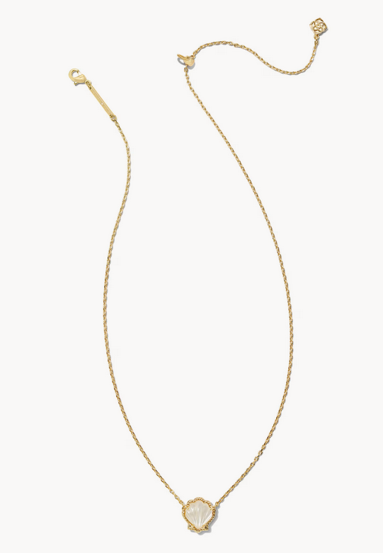 Brynne Shell Pendant Necklace Gold Ivory MOP