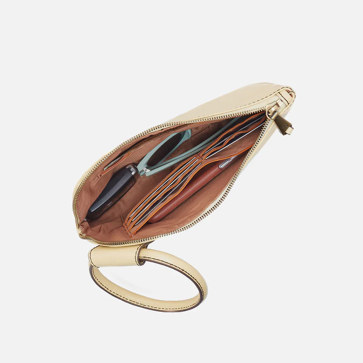 Sable Wristlet in Polished Leather Butter Yellow