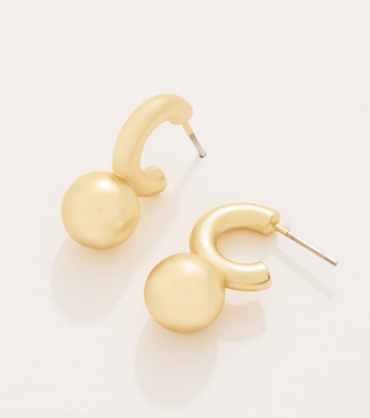 Chunky Balll Hoop Earrings Gold