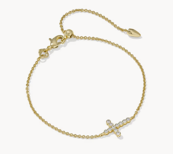 Cross Gold Crystal Delicate Chain Bracelet