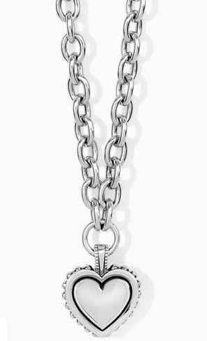 Pretty Tough Bold Silver Heart Necklace