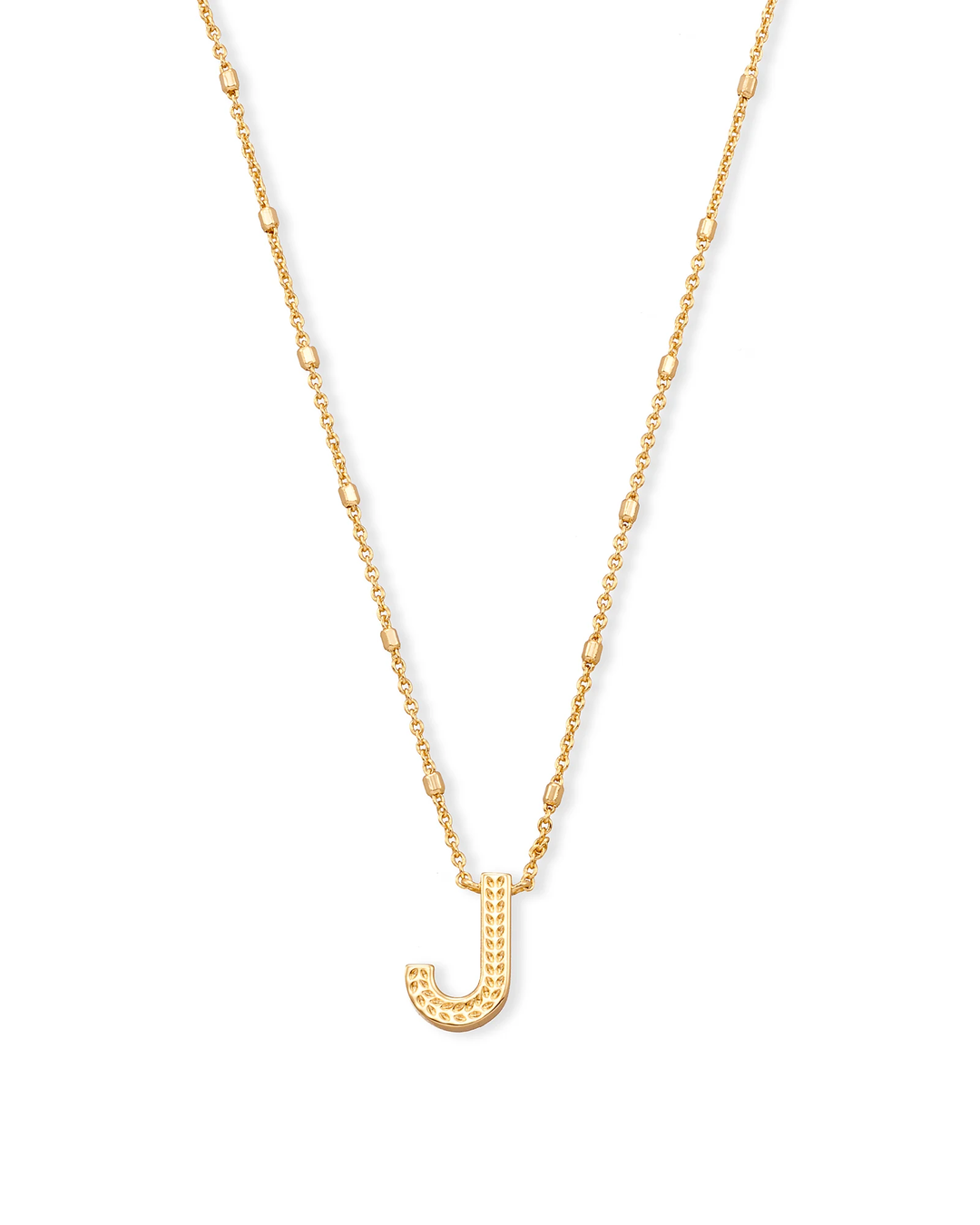 Letter J Pendant Necklace Gold