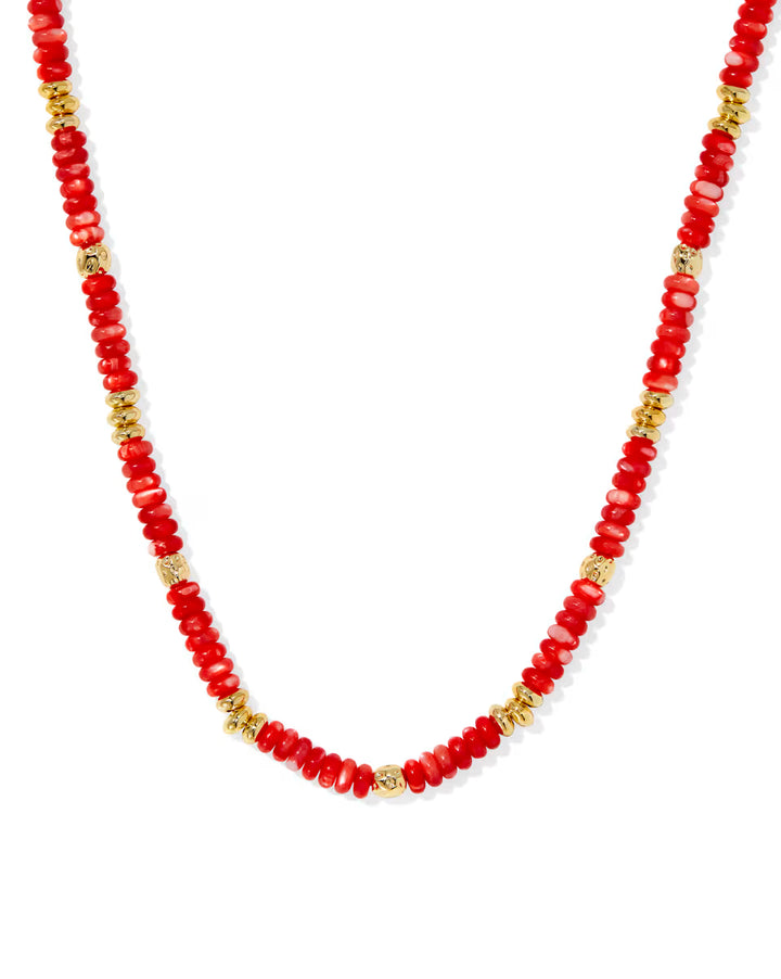 Deliah Strand Necklace Gold Red MOP