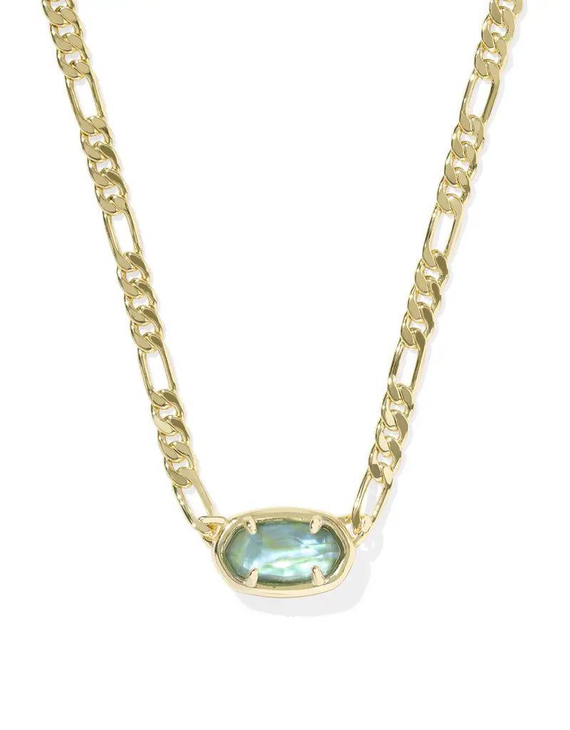 Elisa Figaro Pendant Necklace Deep Aqua Illusion Gold