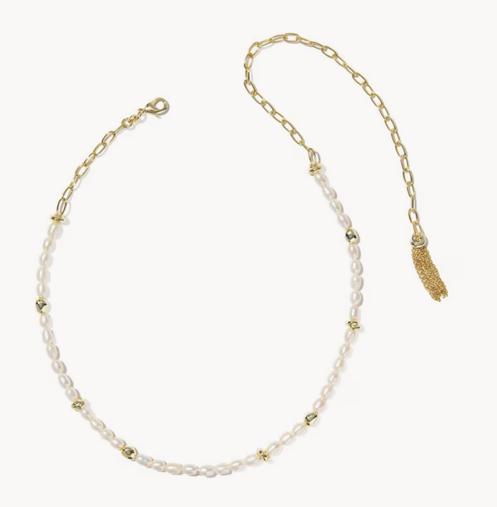 Gabriella Pearl Strand Necklace Freshwater Cultured Pearl Gold