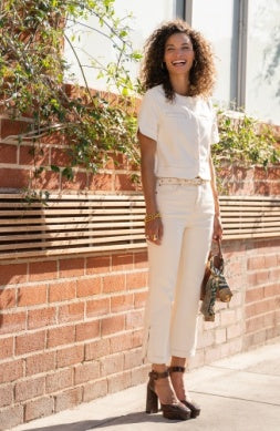 High Rise Hannah Crop Flare Pant with Tulip Hem Desert Dunes