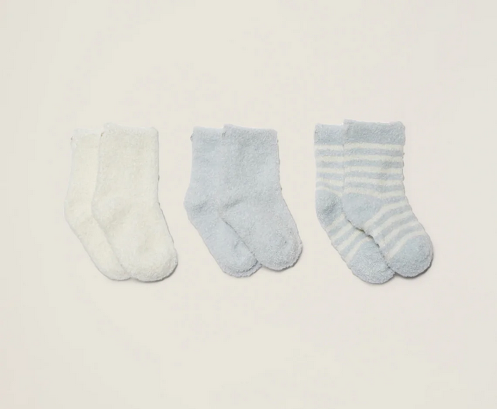 Cozy Chic Lite Infant Socks 3-pack Blue Pearl