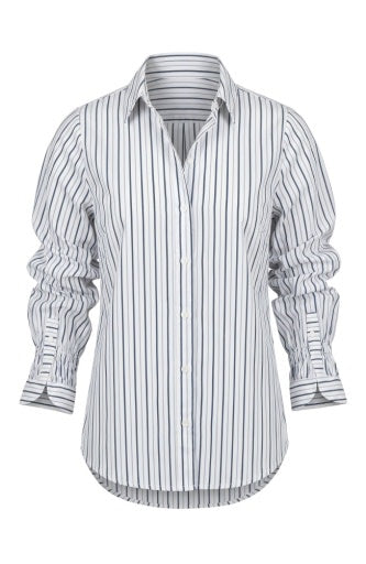 Adjustable Sleeve Button Front Woven Top