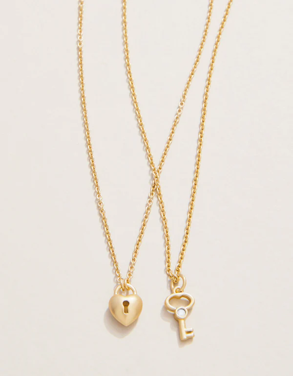 Sea La Vie Necklace 18'' Best Friends/Heart Key 2 pc/set