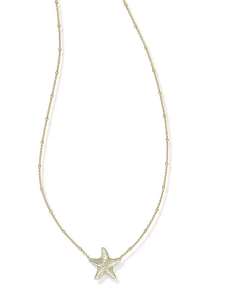 Parker Starfish Short Pendant Necklace Natural MOP Silver