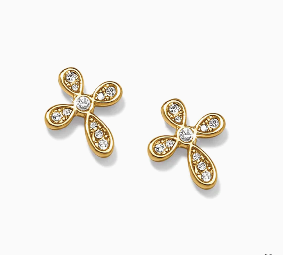 Enchanting Cross Post Earrings Gold