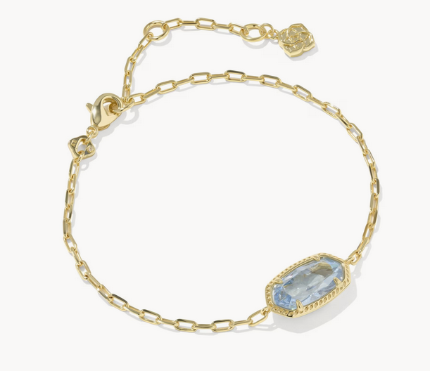 Elaina Luxe Chain Bracelet Light Blue CZ Gold