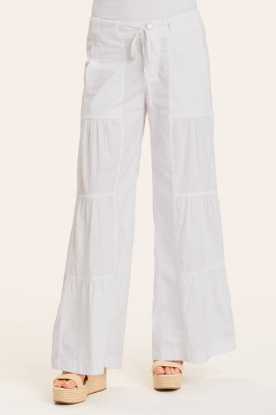Terraced Wide Leg Pant White