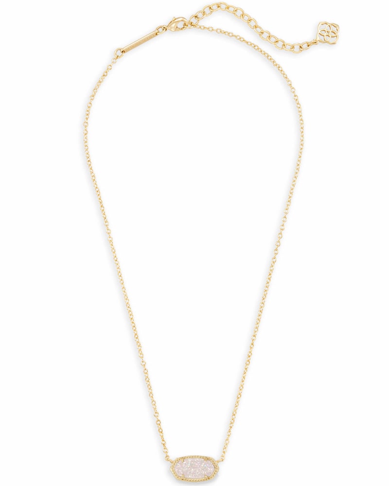 Elisa Pendant Necklace Iridescent Drusy Gold