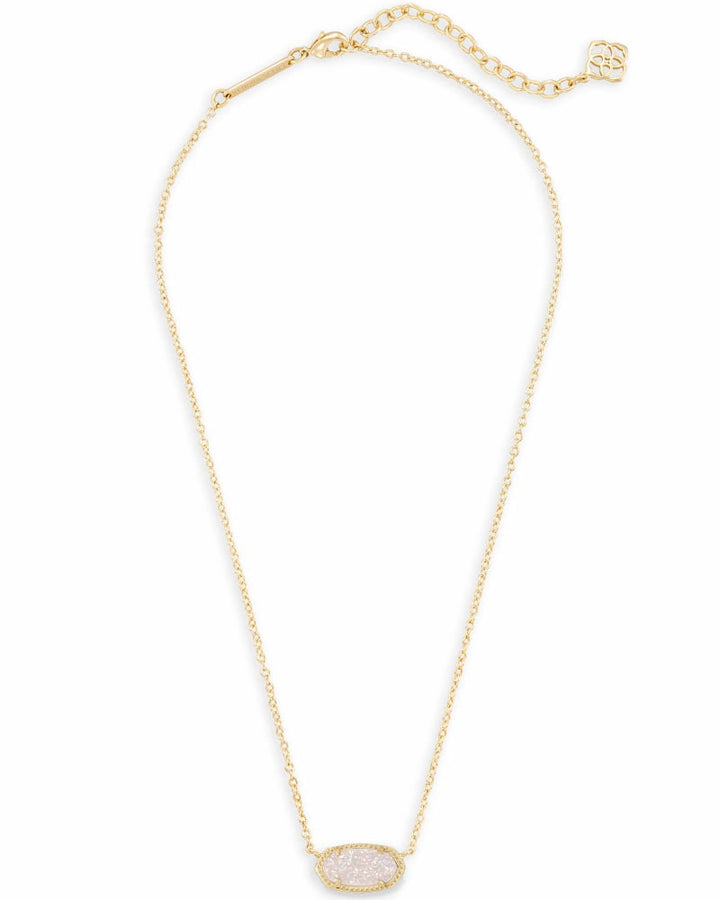 Elisa Pendant Necklace Iridescent Drusy Gold