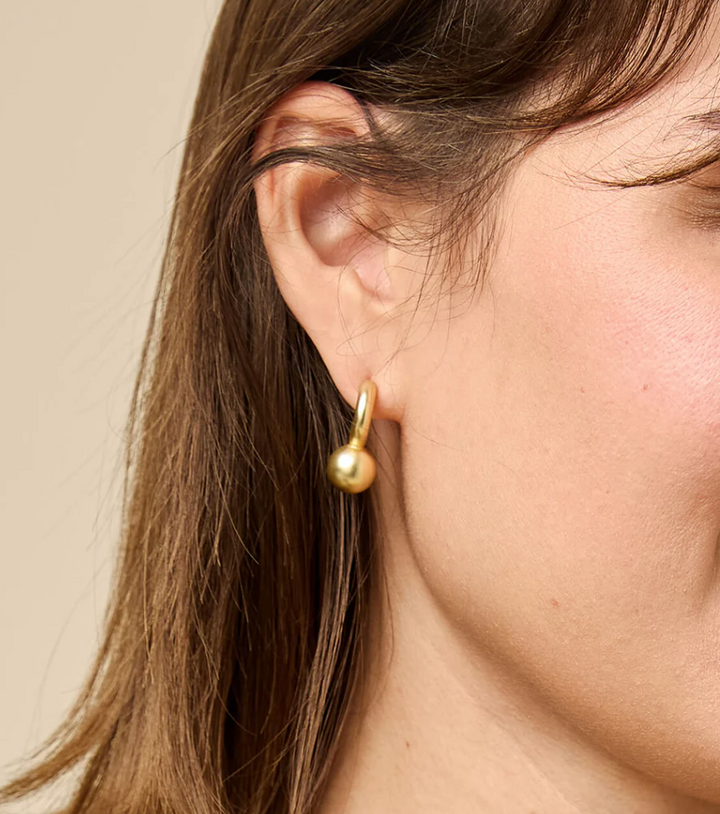 Chunky Balll Hoop Earrings Gold
