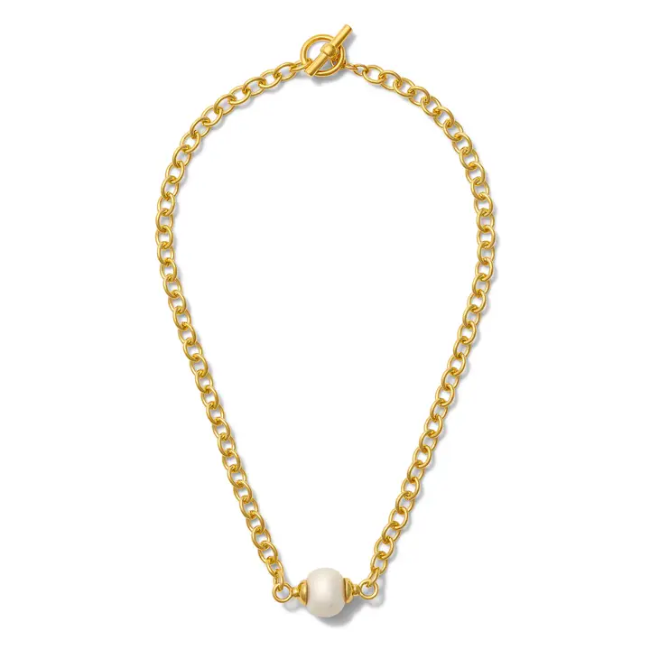 Essential Pebble Pearl Necklace Gold 16"