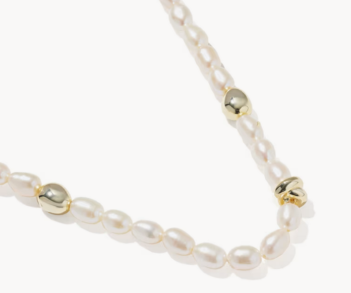 Gabriella Pearl Strand Necklace Freshwater Cultured Pearl Gold