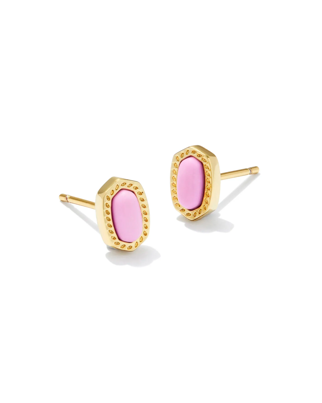 Mini Ellie Stud Earrings Gold Fuchsia Magnesite