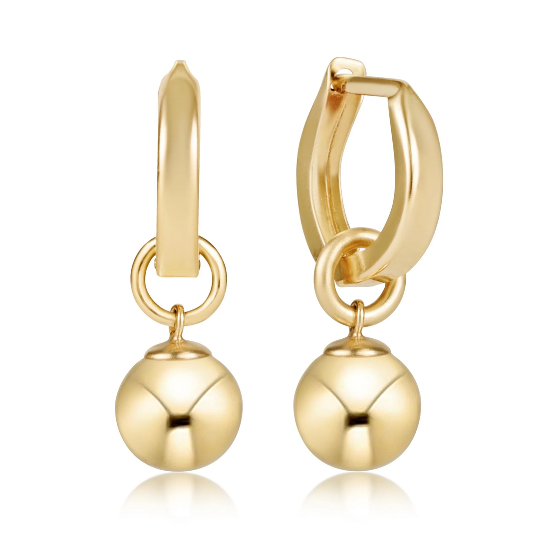 Huggie Gold .5 in Hoop Earrings Classic Gold  8 mm Charm
