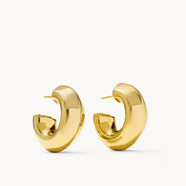 Embry Hoop Earrings Gold Metal
