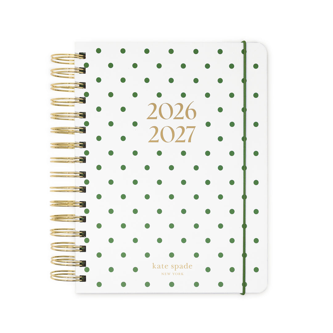 Large 17 Month Planner Green Dot