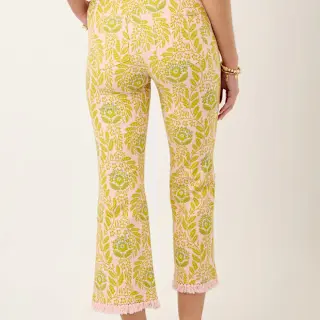 Maren Fringe Pant Seawall Scroll Rose