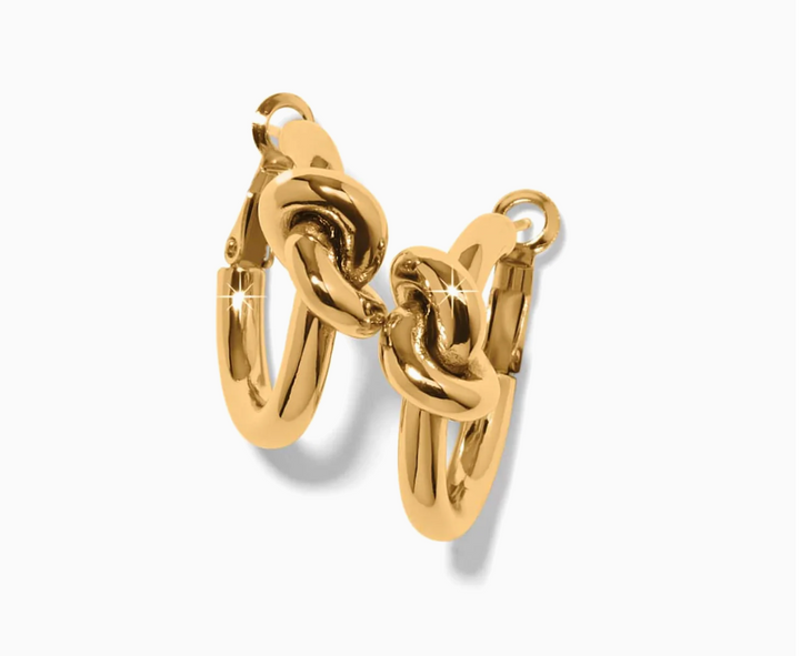 Interlok Single Knot Hoop Earrings Gold