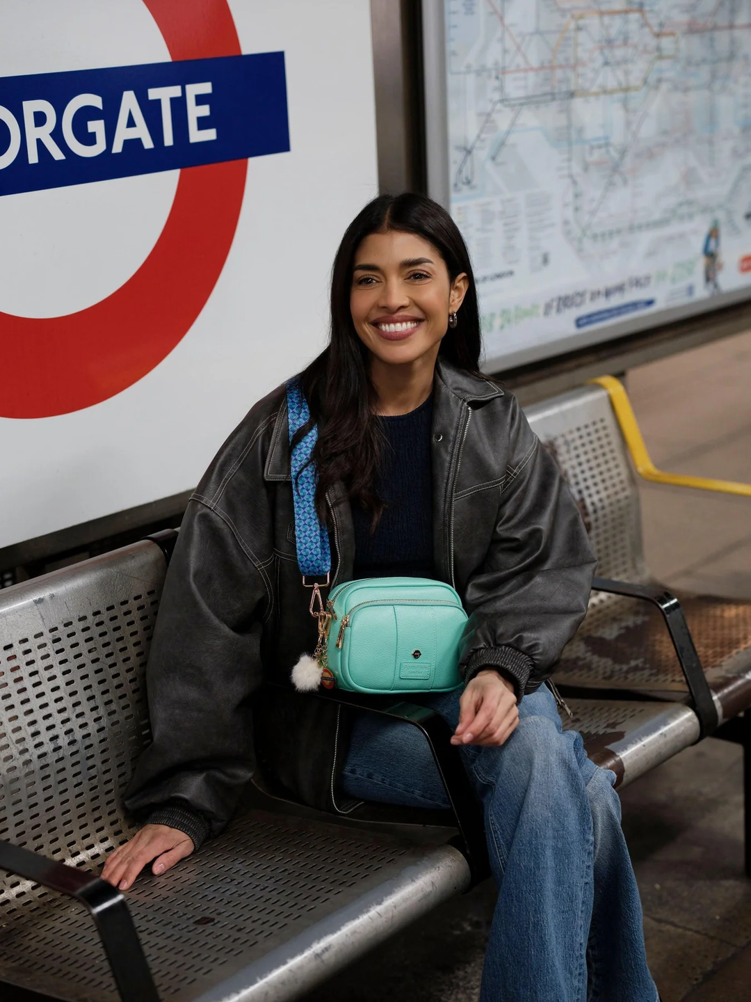 Pom Pom London Original Bag Waterloo and City Line Aqua