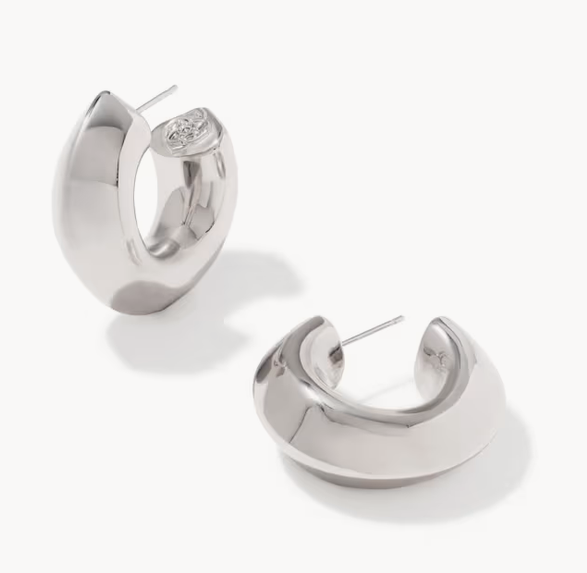 Embry Hoop Earrings Silver Metal