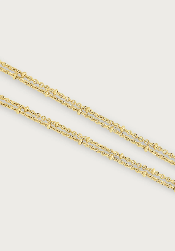 Anabel Aram Molten Double Chain Necklace Gold