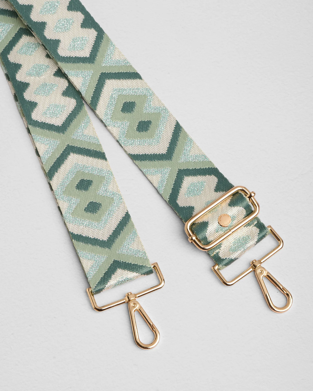 Pom Pom Strap Spearmint Glitter Embroidered