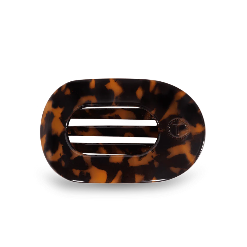 Medium Flat Round Hair Clip Tortoise
