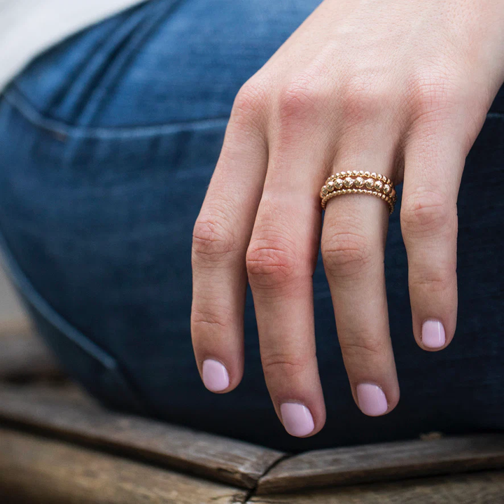 Classic Gold 3mm Bead Ring Size 6