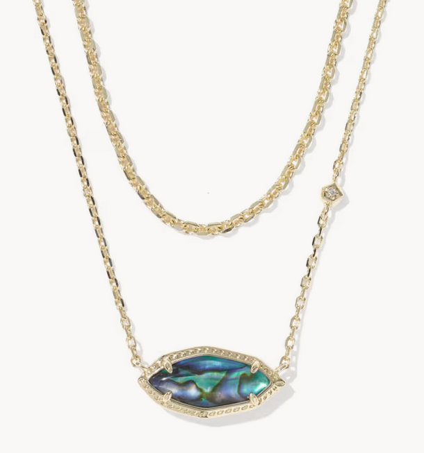 Ophelia Multi Strand Necklace Iridescent Abalone Gold