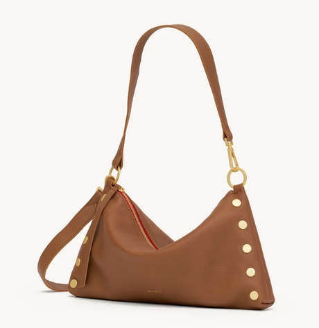 Kyle Medium Bag Mahogany Pebble/Brushed Gold Red Zip