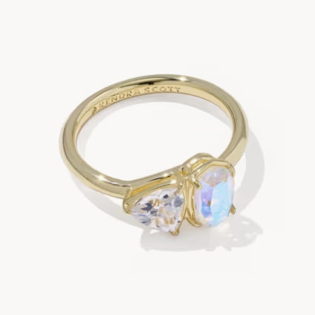 Tatum Band Ring White CZ Mix Gold Size 6
