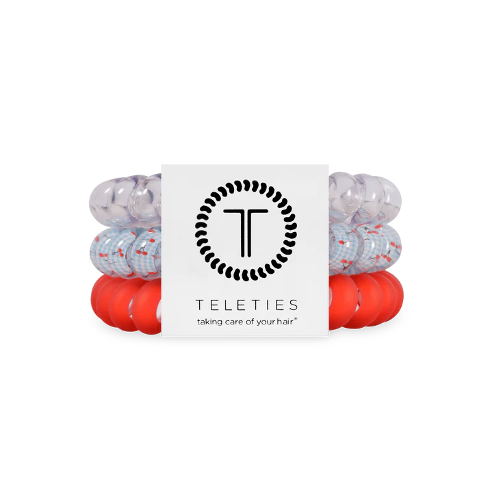 3 Pack Large Hair Ties Basket of Cherries