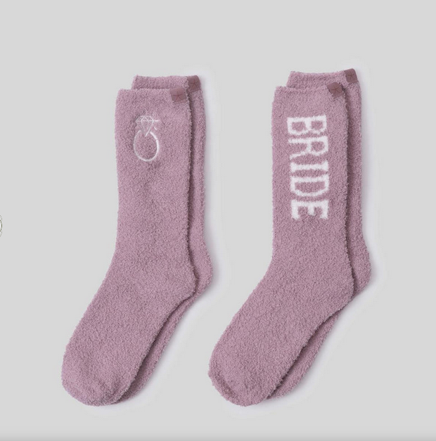Cozy Chic Bridal Sock Set Pearl Teaberry