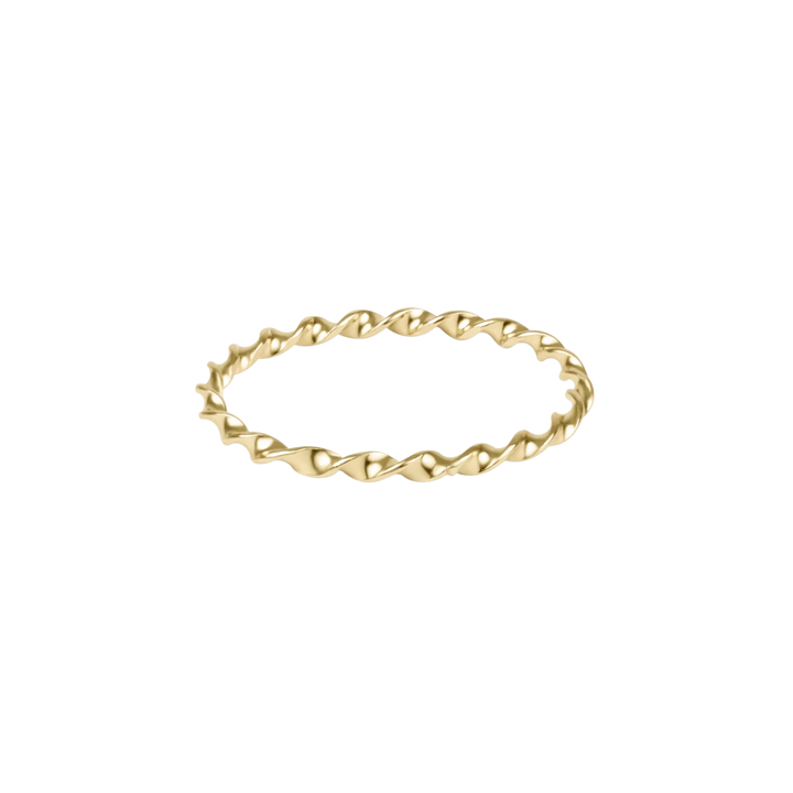 Classic Gold Twisted Thin Band Ring
