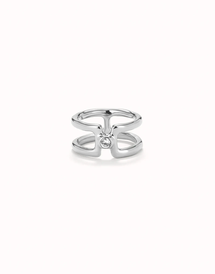 Ser Indomable Double Ring with White Topaz