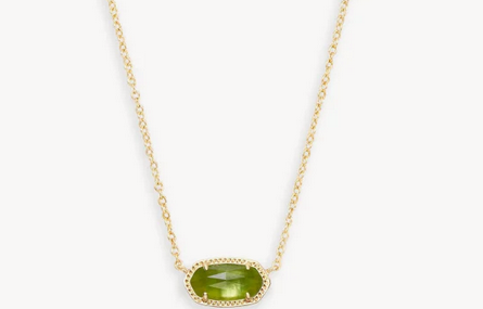 Elisa Short Pendant Necklace Peridot Illusion Gold